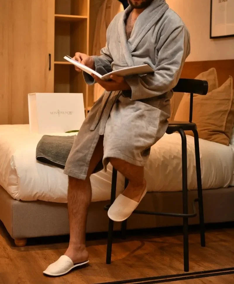 Peignoir Velour Luxury Gris Souris