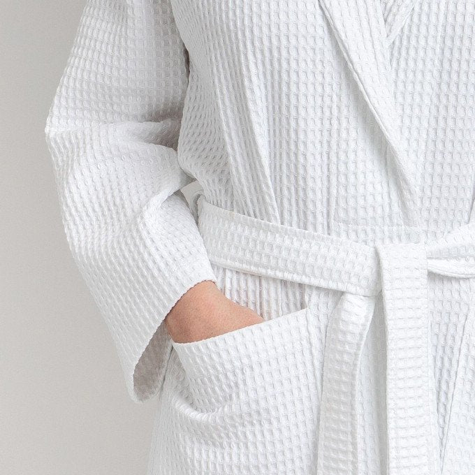 Pack peignoir nid d’abeille+ pantoufle