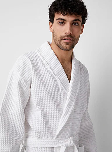 Pack peignoir nid d’abeille+ pantoufle