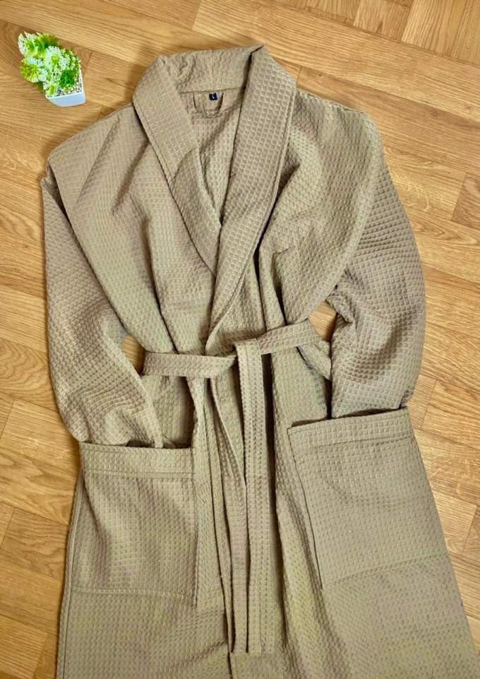 Peignoir nid d’abeille beige top