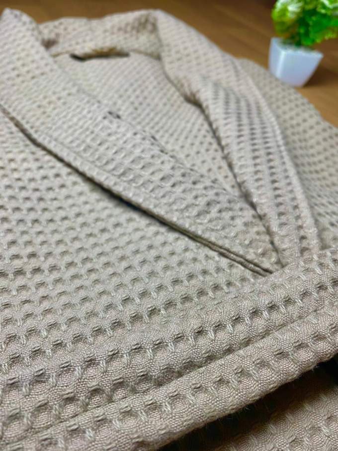 Peignoir nid d’abeille beige top